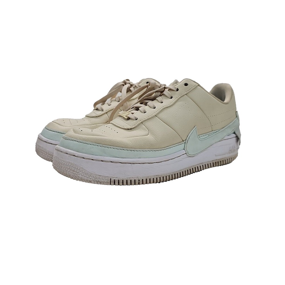 NIKE Ladies 10.5 Air Force 1 Jester XX Light Cream Ghost Aqua Style A01220-201